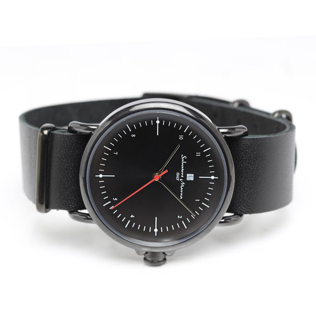 Кожаный ремешок Кожаные часы Бренд Популярный Простой [Salvatore Mara] Мужские Женские SM22104-BKBK