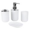 4Pcs Set Bathroom Kit Accessory Plastic Lotion Bottle Storage Cup Rinse Cup Soap Dish