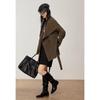 VICTORIA&VERA Women's Double-Faced Wool Blend Coat with Convertible Collar