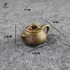 Bronze Mini Finger Teapot Tea Pet Small Pocket Tea Set Figurines Incense Holder Base Tea Pet Desk Decoration Home Decor Ornament
