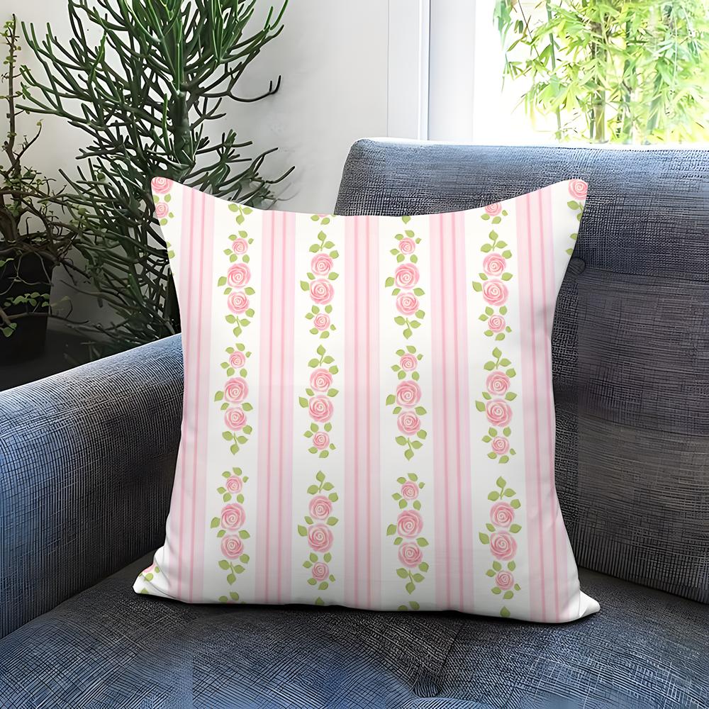 Floral pattern Cushion Cover Comfortable Reversible Pillow Cover Ideal for Car Sofa Bedroom Beyond