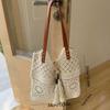 Simple Bohemian Crochet Tote Bag Hollowed Out Ethnic Style Boho Weave Bag Handbag Large Capacity Knitted Bag Picnic