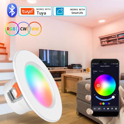 Bluetooth Smart LED Downlight 10 Вт 15 Вт Smart Life APP светодиодная лампа с регулируемой яркостью RGB лампа с дистанционным управлением для гостиной спальни