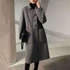 Lightweight Double-Faced Wool Coat for Women Autumn Winter Versatile Waist-Slimming Slim-Fit Single-Breasted Woolen Warm Outer Wear