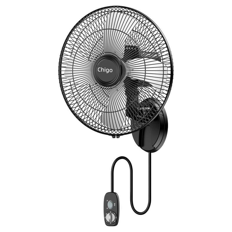 Chigo Wall Fan Wall-Mounted Electric Fan Household Restaurant Mute Industrial Large Wind Shaking Head Remote Control Wall Hanging Fan