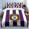 Purple Striped FC Erzgebirge Aue Bedding Duvet Cover Set Duvet Cover Pillowcases  (1*Duvet Cover 2*Pillowcases, without duvet insert)