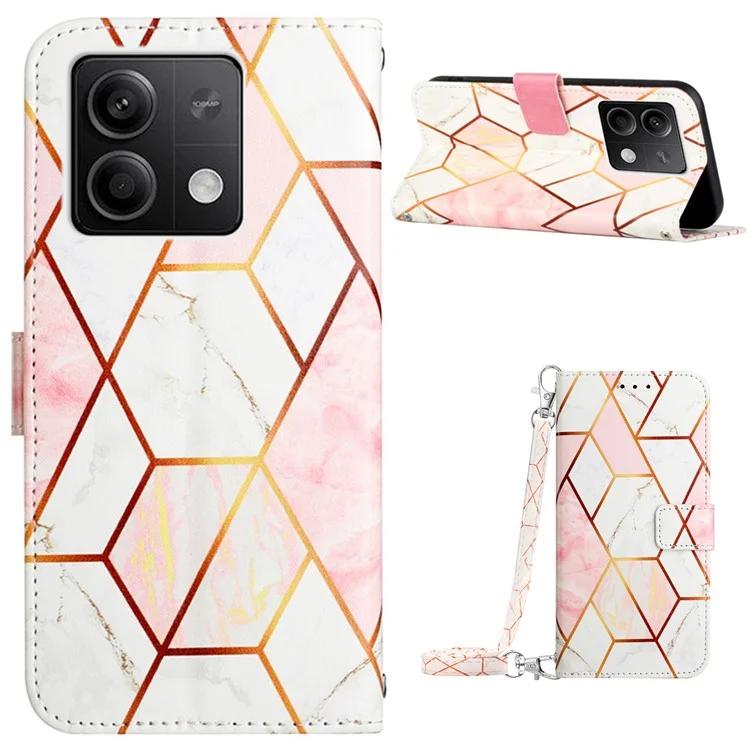 YB Pattern Printing Leather Series-6 For Xiaomi Redmi Note 13 5G Case Wallet Phone Cover with Straps