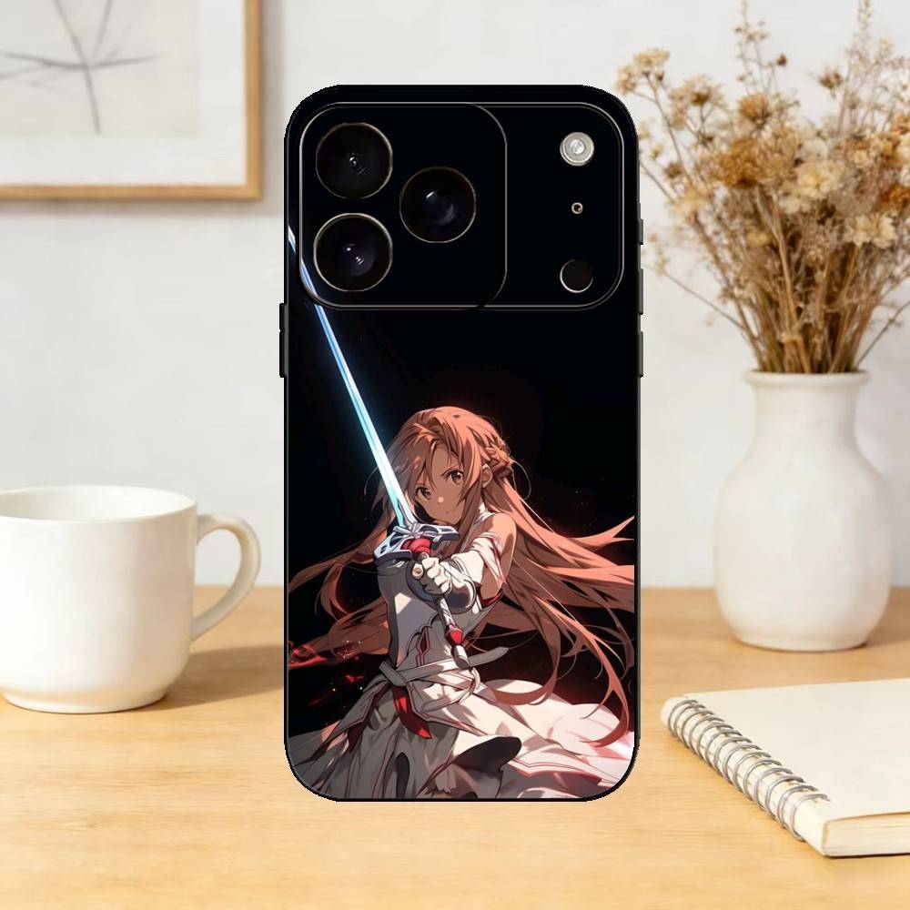 Чехол для телефона SAO Y-Yuuki Asuna Силиконовый черный Мягкий Для IPhone 17,16,15,14,13,12,11,SE,Plus Pro Max