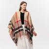 Shawl Imitation Cashmere Knitted Scarf Split Fork Oil Painting Cape Cloak Outside