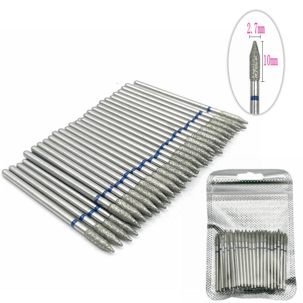 50 шт./упак. алмазные шлифовальные боры для ногтей, сверла для стоматологической алмазной полировки, полировщик для ногтей, фрезы, сверла