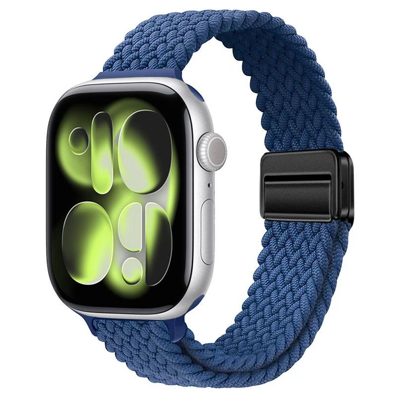 Плетеный нейлоновый ремешок для Apple Watch Ultra 3 49 мм 11 10 46 мм 42 мм Браслет с магнитной застежкой IWatch 9 8 7 41/45 мм 6 5 4 SE 44/40 мм
