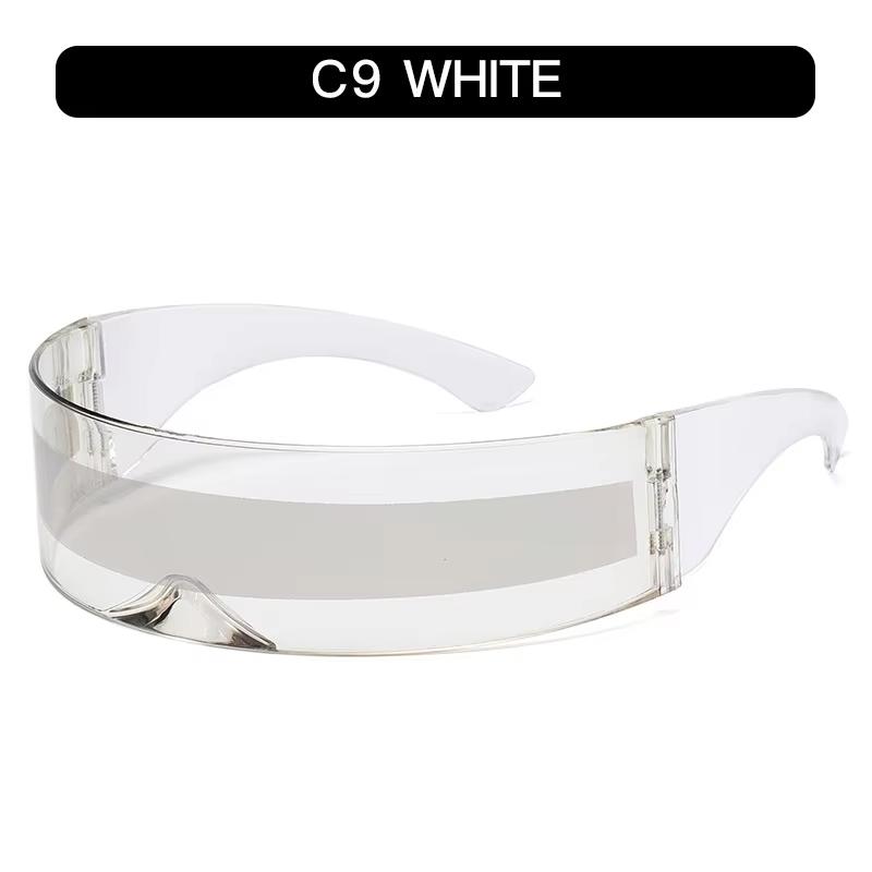 Футуристические узкие солнцезащитные очки Cyclops Visor Laser Eyeglasses UV400 Personality Mirrored Lens Costume Eyewear Glasses Men Glasses