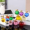 Glass Apples Figurine Faux Crystal Fruit Ornament Collectible Translucent Apples Decoration for Home Office Car Dashboard