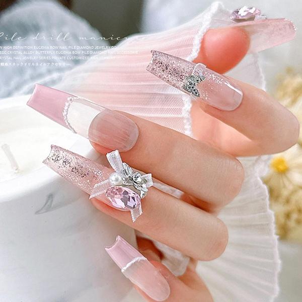 4 шт. Изысканные банты со стразами, чтобы добавить модности вашим ногтям для женщин и девочек ZHE