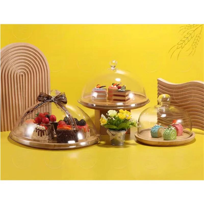 Круглый торт пицца закуска десерт подставка для пыли выпечка блюдо для димсамов доска прозрачная крышка крышка дисплей украшение Выставочный поднос
