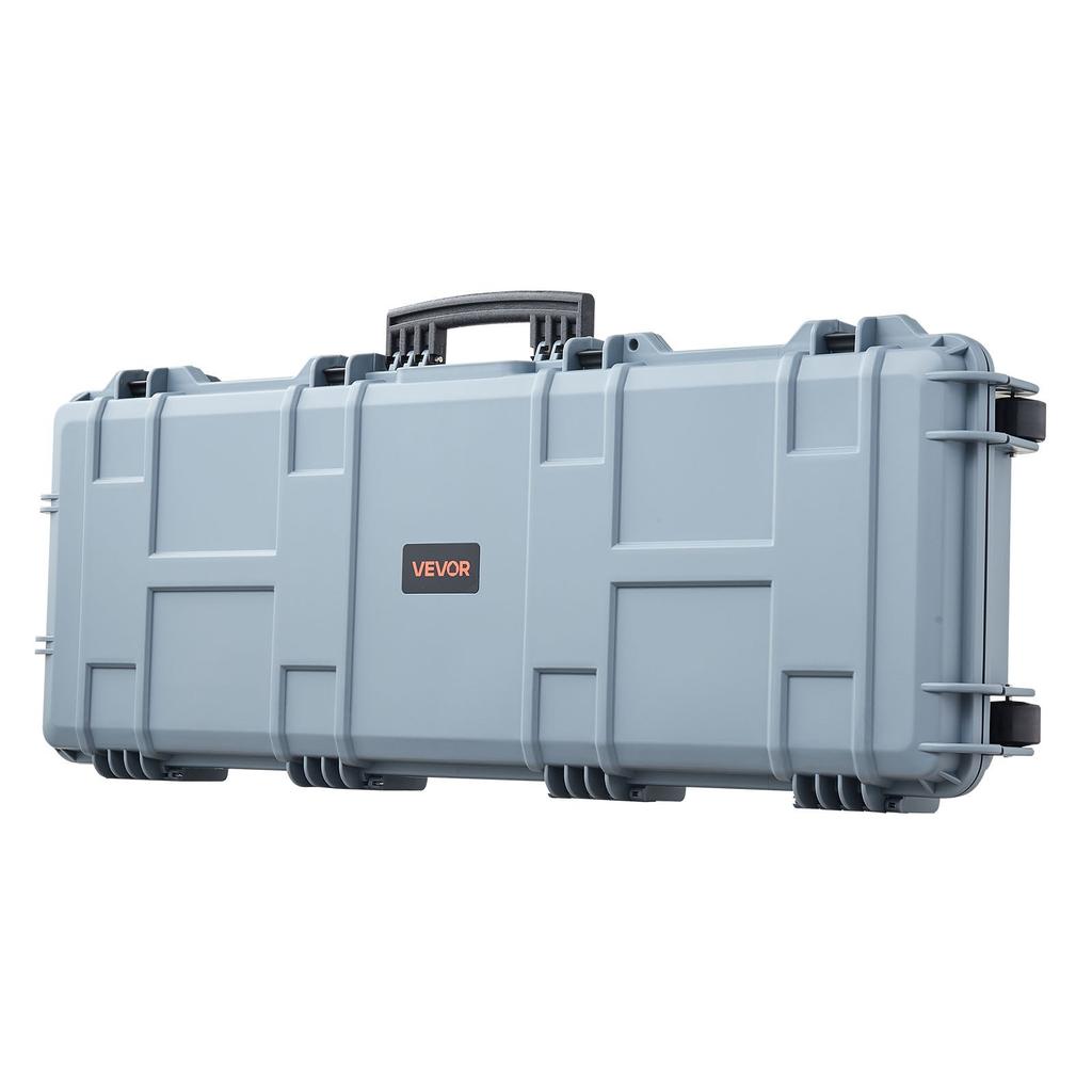 VEVOR Hard Rifle Case, Lockable Rifle Case with Pre-cut Foams, 109 cm Movable Gun Storage with Wheels
