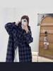 Korean Style Plaid Hooded Wool Coat - Women's Autumn & Winter Casual Literary Campus Jacket