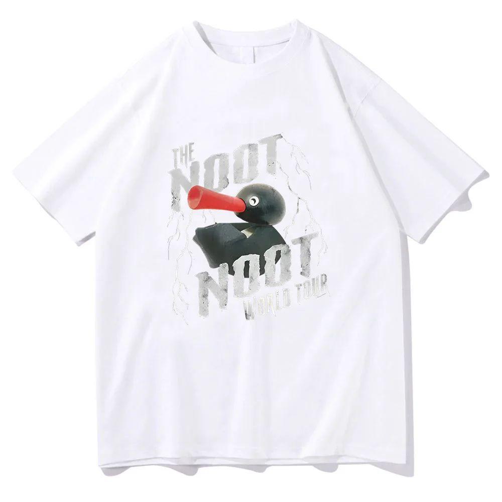 Y2k Vintage Tops Pingu Noot Noot World Tour Print TShirt Casual Short Sleeve Unisex Fashion Popular Vintage Tee 2026