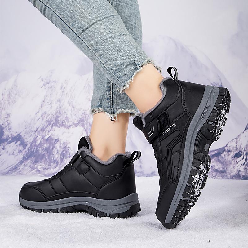 MCTIN Ботинки, женские водонепроницаемые зимние кожаные туфли, ботильоны, мужские зимние походные ботинки