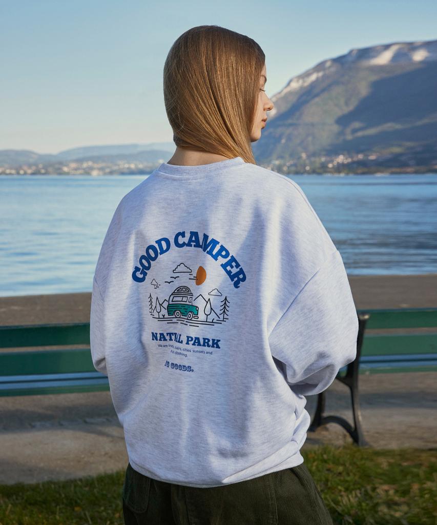 Толстовка Peullukeu Good Camper с надписью, пепельно-серый, Fmt3050-Z