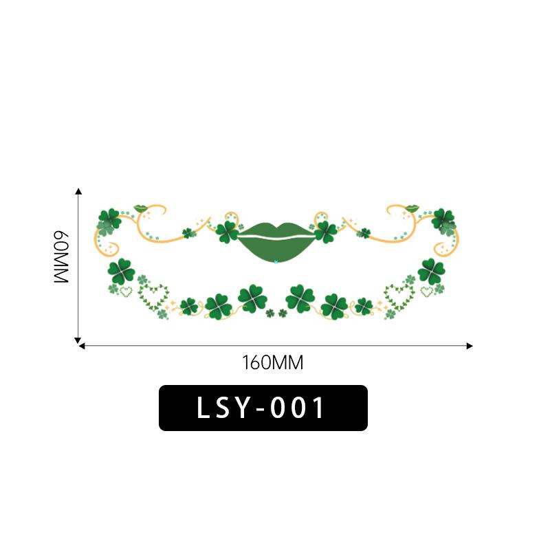 Waterproof Four-Leaf Clover Face Tattoo Stickers for St. Patrick's Day Festival