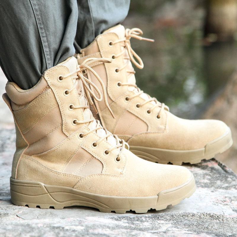 Модные Легкие Водонепроницаемые Нескользящие Износостойкие Весенне-Осенние Боевые Ботинки для Занятий Спортом на Открытом Воздухе, Тактические Ботинки с Высоким Берцем для Пеших Прогулок И