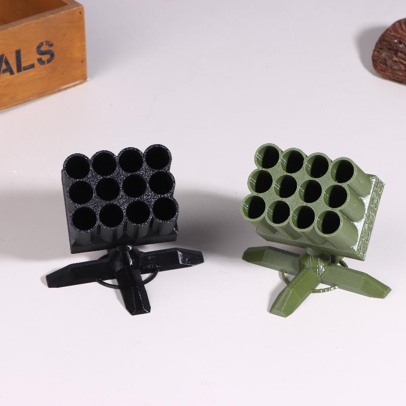 3D Printed Creative Missile Shaped AA Battery Storage Organizer - Desktop Figurine Battery Storage Box