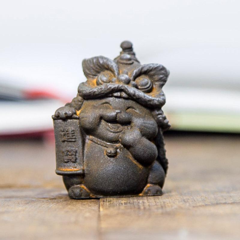 Пробуждающийся Лев Денежный Кот Орнамент - Китайский Национальный Тренд Домашний Декор, Высококачественное Ручное Изделие для Рабочего Стола Гостиной.