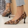 Sexy Elegant Women's Fashion Shoes Leopard Print Fashion Pointed Toe High Heels  Sandals Chaussure Femme 2025