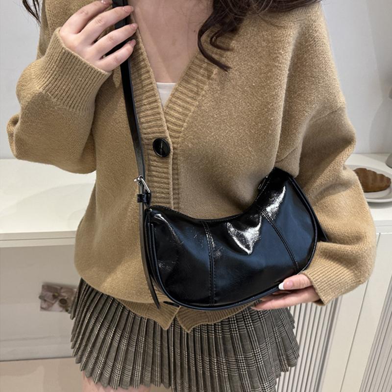 Women Bag Fashion Crossbody Shoulder Bag Vintage Dumpling Hobo Armpit Bag PU Leather Messenger Bag for Daily Use
