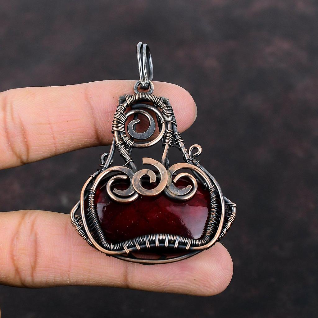 Красный огненный лабрадорит кулон медная проволока обернутый кулон ручной работы уникальный кулон медная проволока ювелирные изделия настоящий драгоценный камень кулон ювелирные изделия для подарка