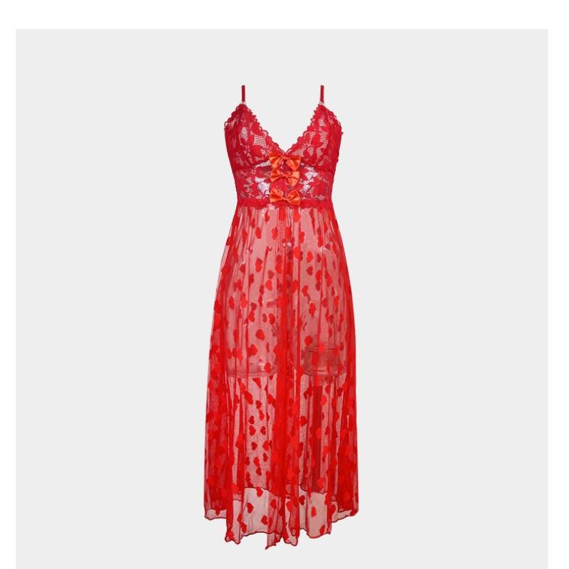 Сексуальная кружевная майка-пижама с бантом, прозрачная легкая ночная рубашка для женщин 772 Игривая женская одежда для сна с деликатными кружевными деталями