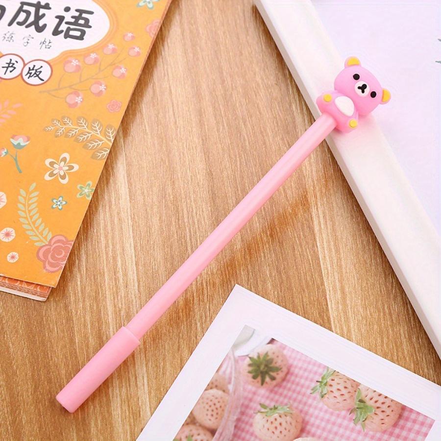 Back To School Season 10pcs 0.5mm Creative Cartoon Bear Gel Pen Cute Exam Black Water Pen Office Supplies Signature Pen
