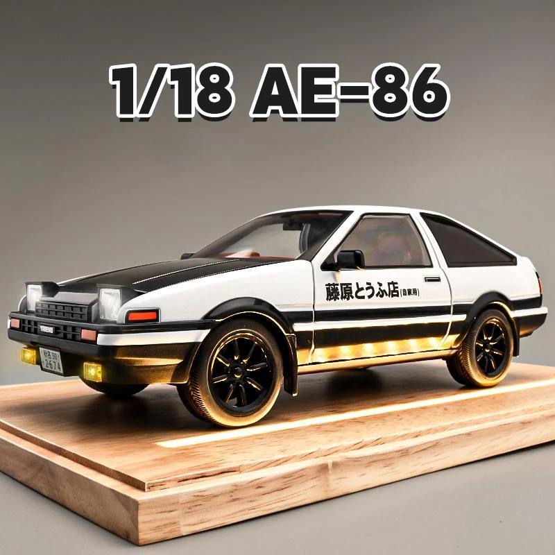 Симуляция Initial D 1/18 Toyota AE86 TRUENO Модель автомобиля из сплава Литая миниатюрная машина Подарок Парню Мальчику Подарок на день рождения