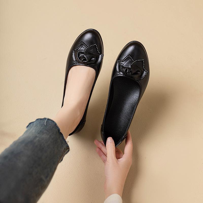 [] Те же новые женские кожаные туфли из мягкой кожи нескользящие туфли для мам из мягкой кожи удобные мягкие женские туфли