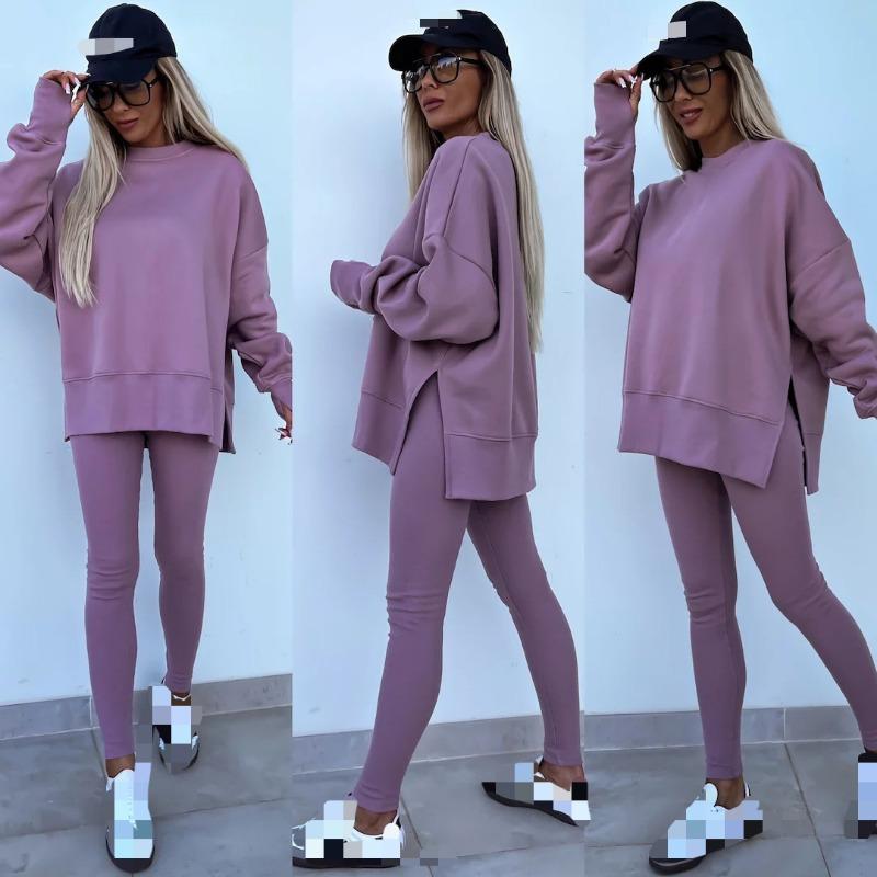 Женские повседневные узкие брюки свободный свитер комплект из двух предметов