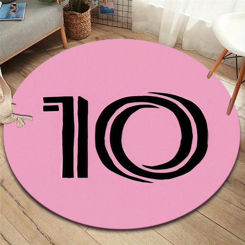 Lionel Messi Round Area Rug,Carpet Rug for Living Room Bedroom Sofa Playroom Decor,Non-slip Floor Mat