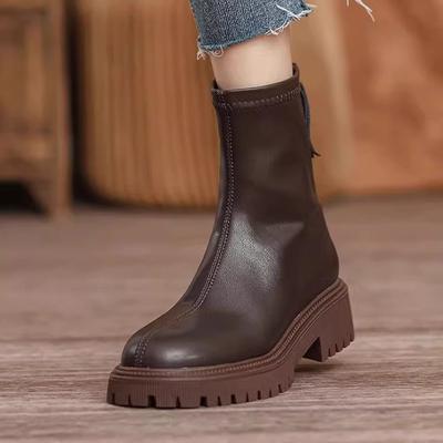 Британские ботинки Мартин женские короткие ботинки на толстой подошве на высокой платформе ботинки на молнии сзади с изысканным дизайном на среднем каблуке на толстом каблуке одинарные ботинки детские