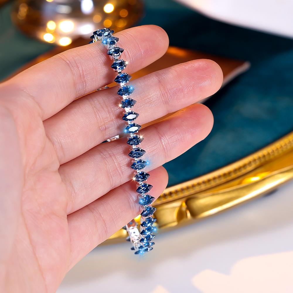 Shiny Zircon Thin Tennis Bracelet Luxury Exquisite Hand Bracelet Jewelry Decoration Daily Wear