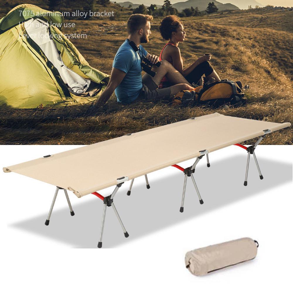 Легкая спальная кровать, складная кровать из алюминиевого сплава для кемпинга с удлинителями ног для кемпинга на открытом воздухе