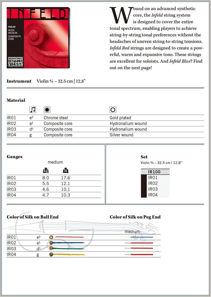 INFELD RED Комплект струн для скрипки 4/4