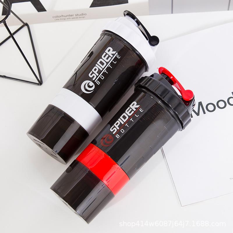 3-слойный шейкер для протеина, пудры, стакан для коктейля, большая емкость для воды, пластиковый стакан для смешивания, бутылка для упражнений на бодибилдинг