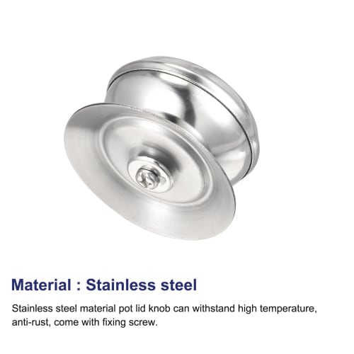 uxcell Universal Pot Lid Knobs, Stainless Steel Replacement Knobs, 62x56x28mm, for Pot Lids, Pack of 4