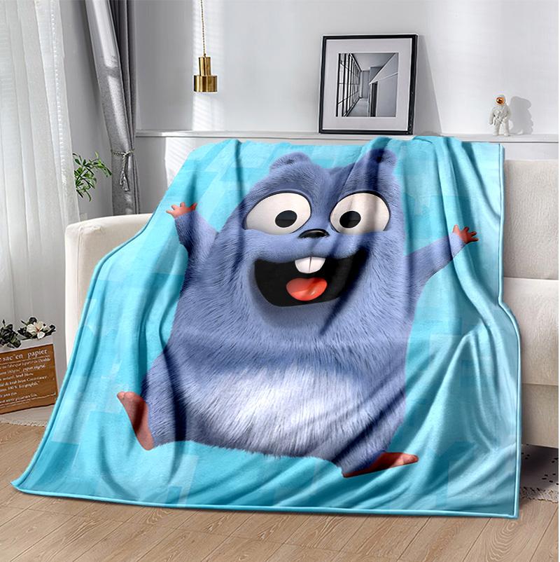 Grizzly Lemmings Flannel Blanket Soft Warm All-Season Throw, Design for Camping, Car Travel, Hiking Sofa, Bed, Office Perfect Gift for Parties