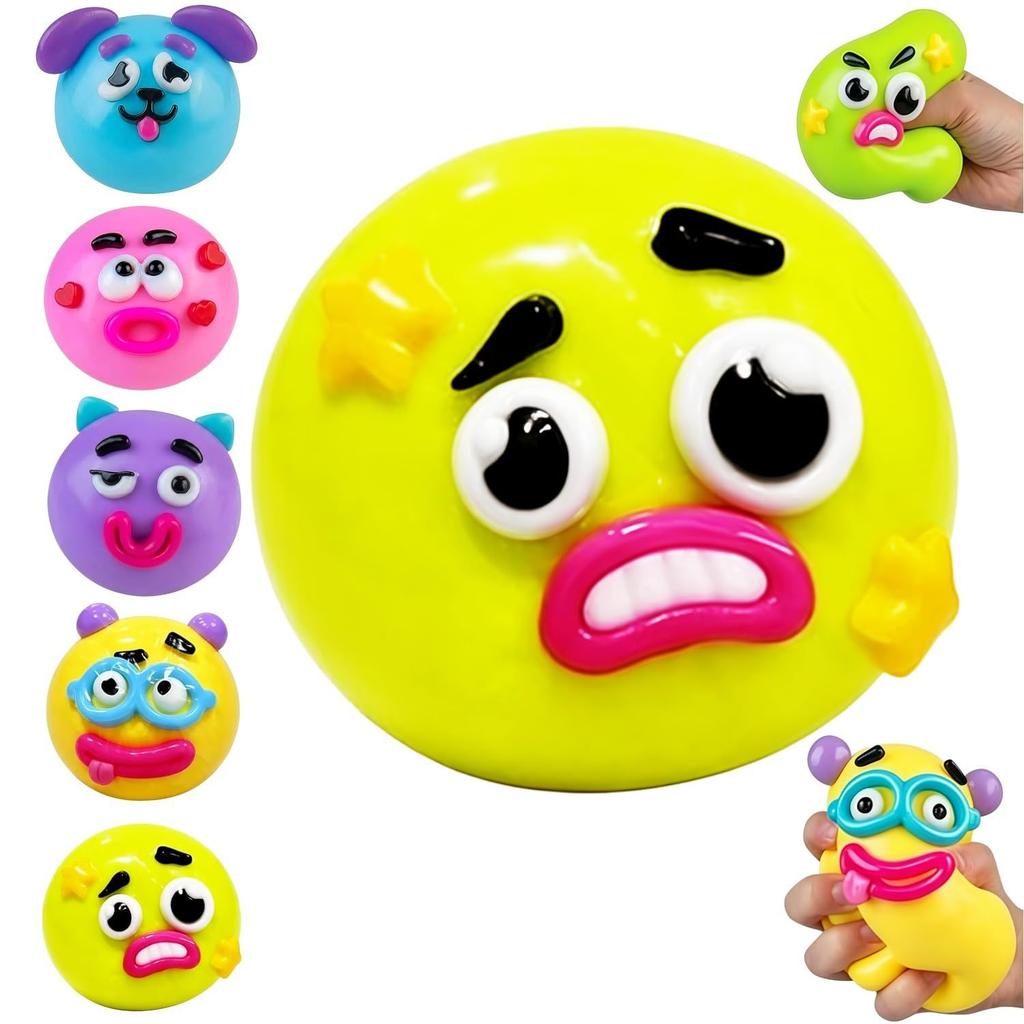 Funny Dog Face Changing Rainbow Squeeze Toy Slow Rebound Stress Relief Toy