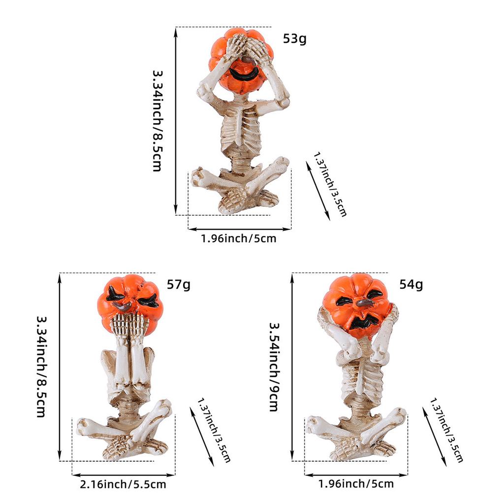 Meditation Yoga Pumpkin Head Skull Doll Ornament Home Halloween Horror Doll Arrangement Scene Props