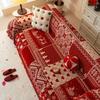 Sofa Cover Chinese Style Red Festive Wedding Decoration Chenille Sofa Towel Furniture Dust Cover Home Textile
