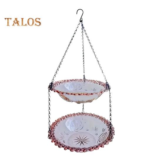 Подвесная ванна для птиц на открытом воздухе, поднос для колибри, двухслойная кормушка для диких птиц, миска для декора патио на заднем дворе