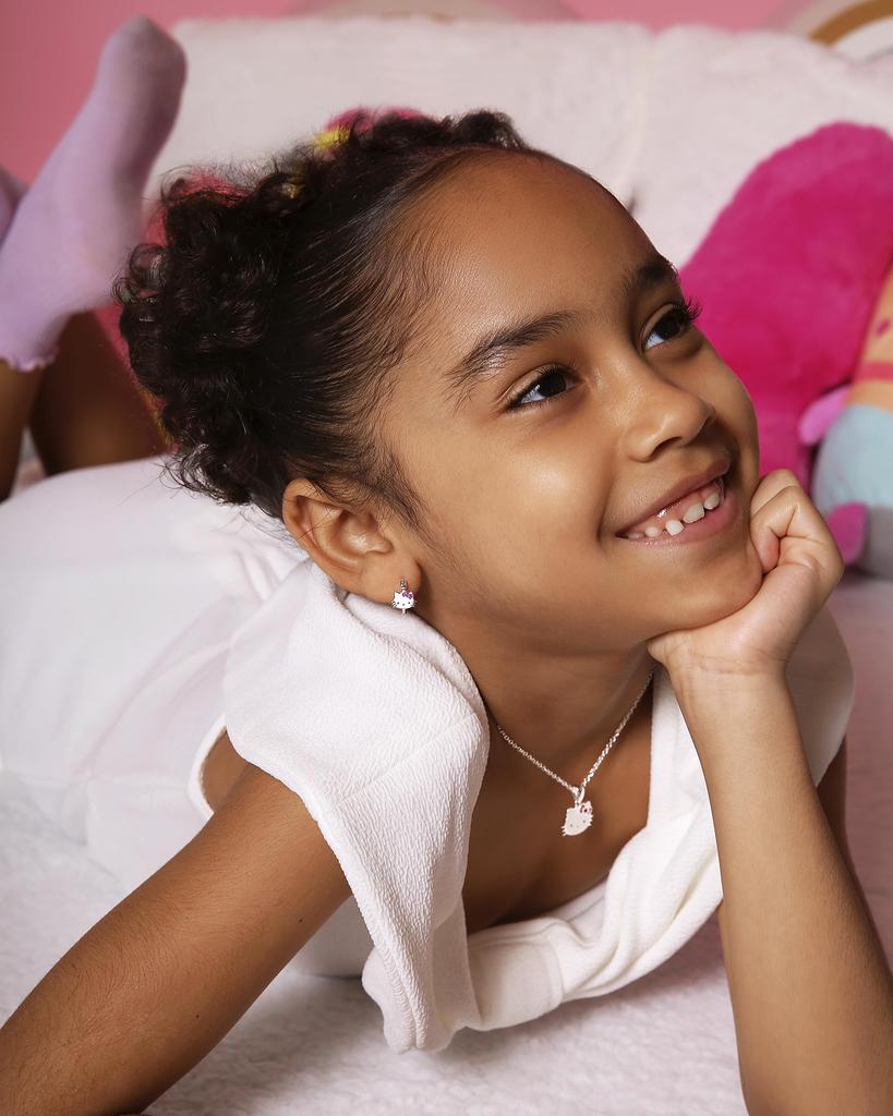 Hello Kitty Sanrio Hello Kitty Hoop Earrings Sterling Silver and Enamel Hello Kitty Earrings Officially Sterling No Gemstones Women's - Licensed,