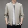 Весной популярные деловые куртки для молодых и средних мужчин, готовые однотонные мужские куртки с воротником-стойкой и застежкой-молнией для мужчин